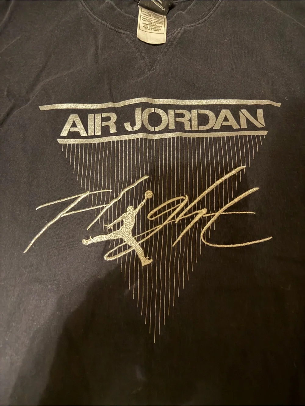 Jordan Black T-Shirt with Silver Air Jordan Graphic